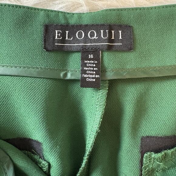 Eloquii Womens Pants Green Size 16 Dress Pant Career Office Work Rayon Blend NWT - Picture 4 of 12